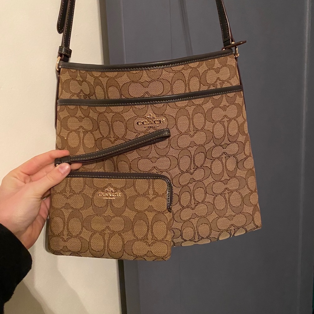 Matching coach crossbody and wristlet